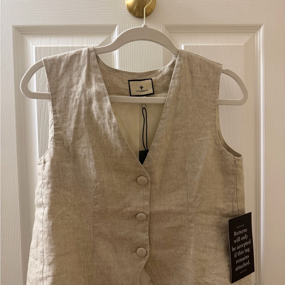 Tuckernuck Beige Linen Vest
